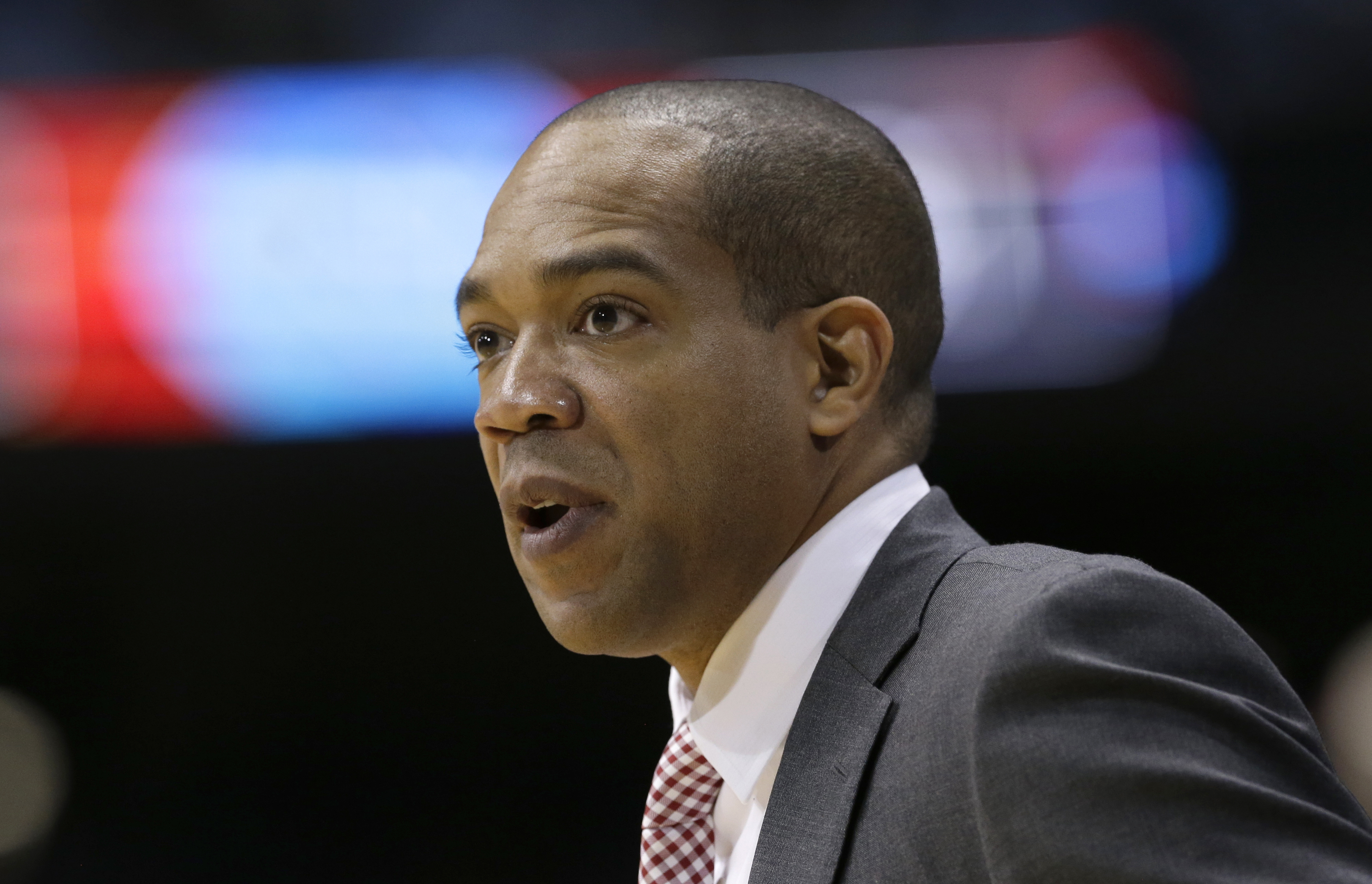 FILE - Fairfield coach Sydney Johnson watches during the second half of an NCAA college basketball game against North Carolina in Chapel Hill, N.C., Sunday, Nov. 15, 2015.