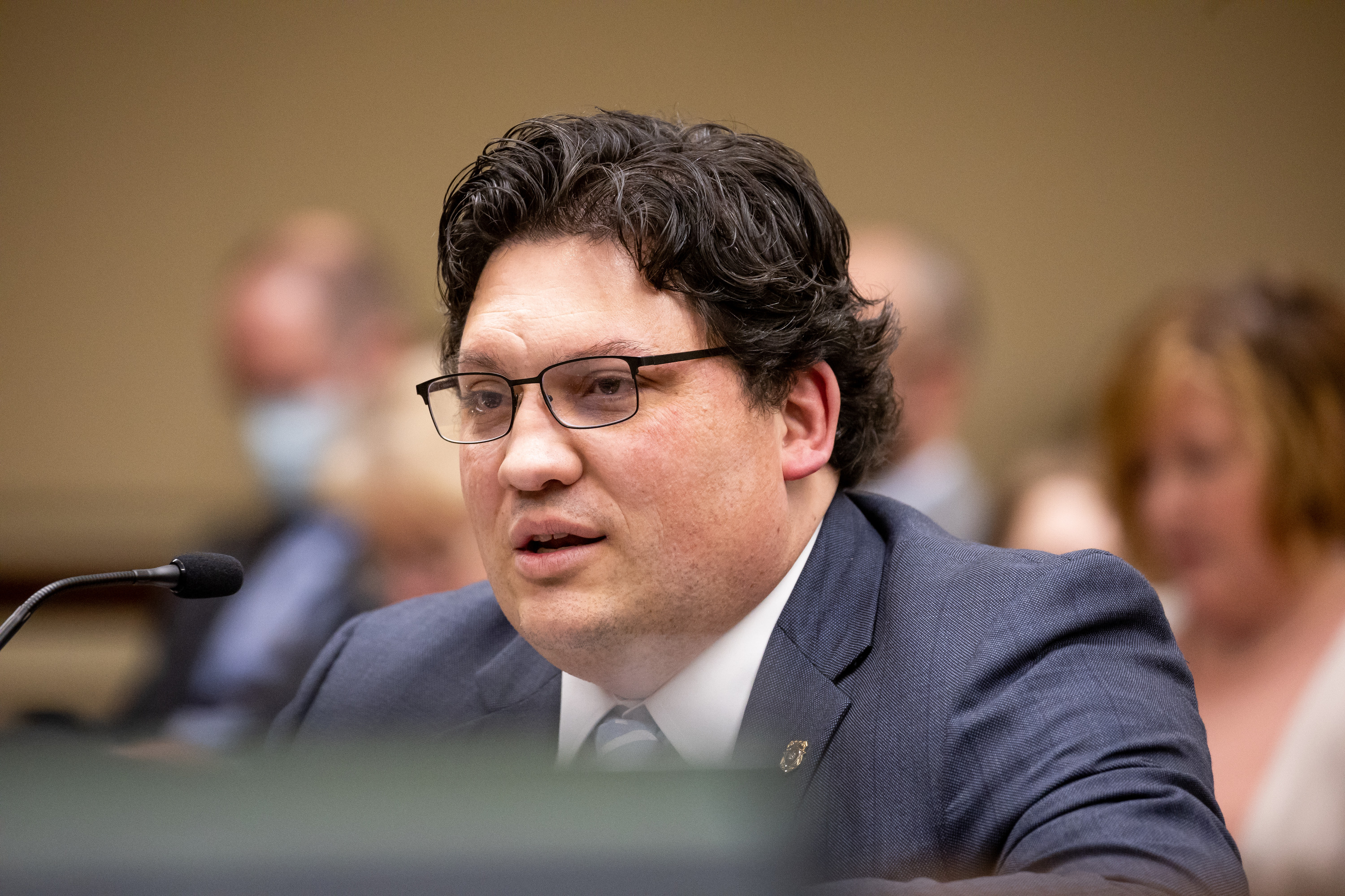 Rep. Ryan Wilcox, R-Ogden, speaks at the Capitol in Salt Lake City on Feb. 3, 2022. Wilcox is the sponsor of a bill cracking down on organized crime and online exploitation that passed the Utah House of Representatives Wednesday.