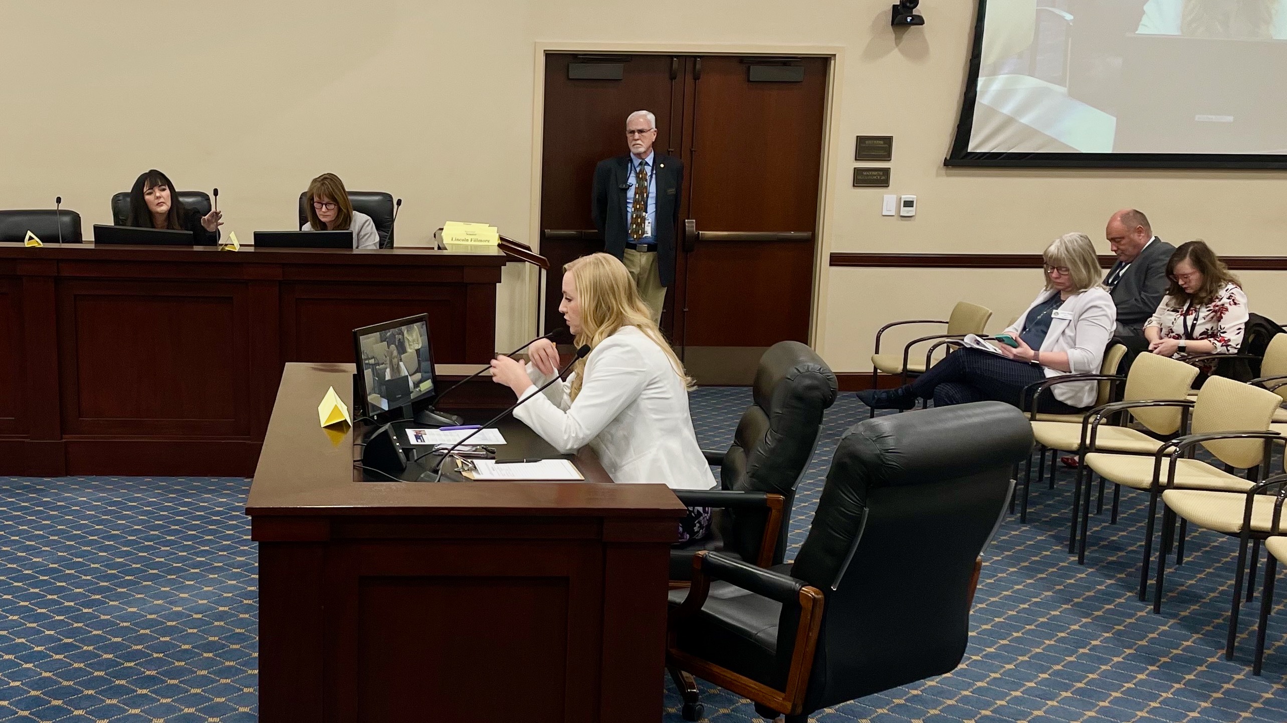 Utah Rep. Candice Pierucci, R-Herriman, testifies on behalf of a measure she's sponsoring, HB42, that would augment funding for English-language learners at the Senate Building in Salt Lake City on Thursday.