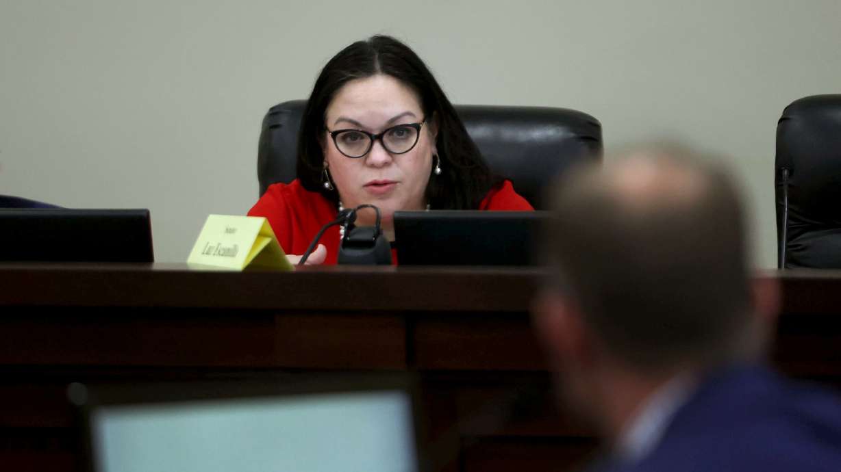Sen. Luz Escamilla, D-Salt Lake City, testifies at a Senate committee meeting at the Captiol in Salt Lake City on Jan. 29. She testified Thursday on behalf of a measure to allocate funds for universal free school lunches.