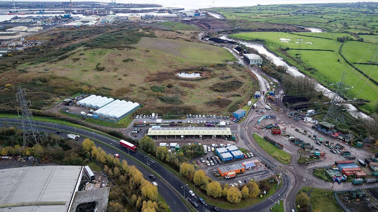 An aerial view of the Docksway Landfill site in Newport, Wales. James Howells believes his hard drive with almost $800 million in bitcoin is at the landfill, after accidentally throwing it away in 2013.