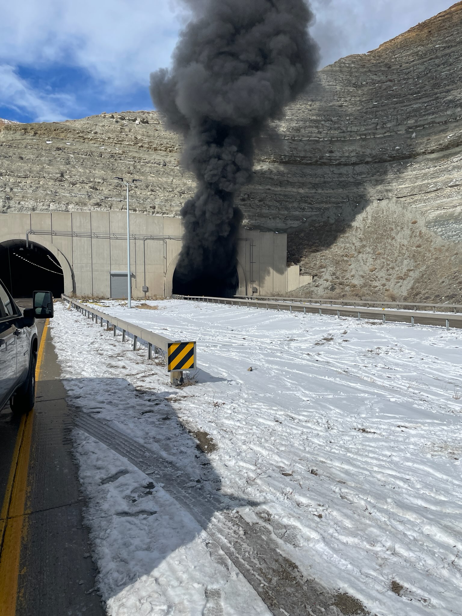 Emergency crews are responding to a fatal crash Friday that has shut down a tunnel in Wyoming.