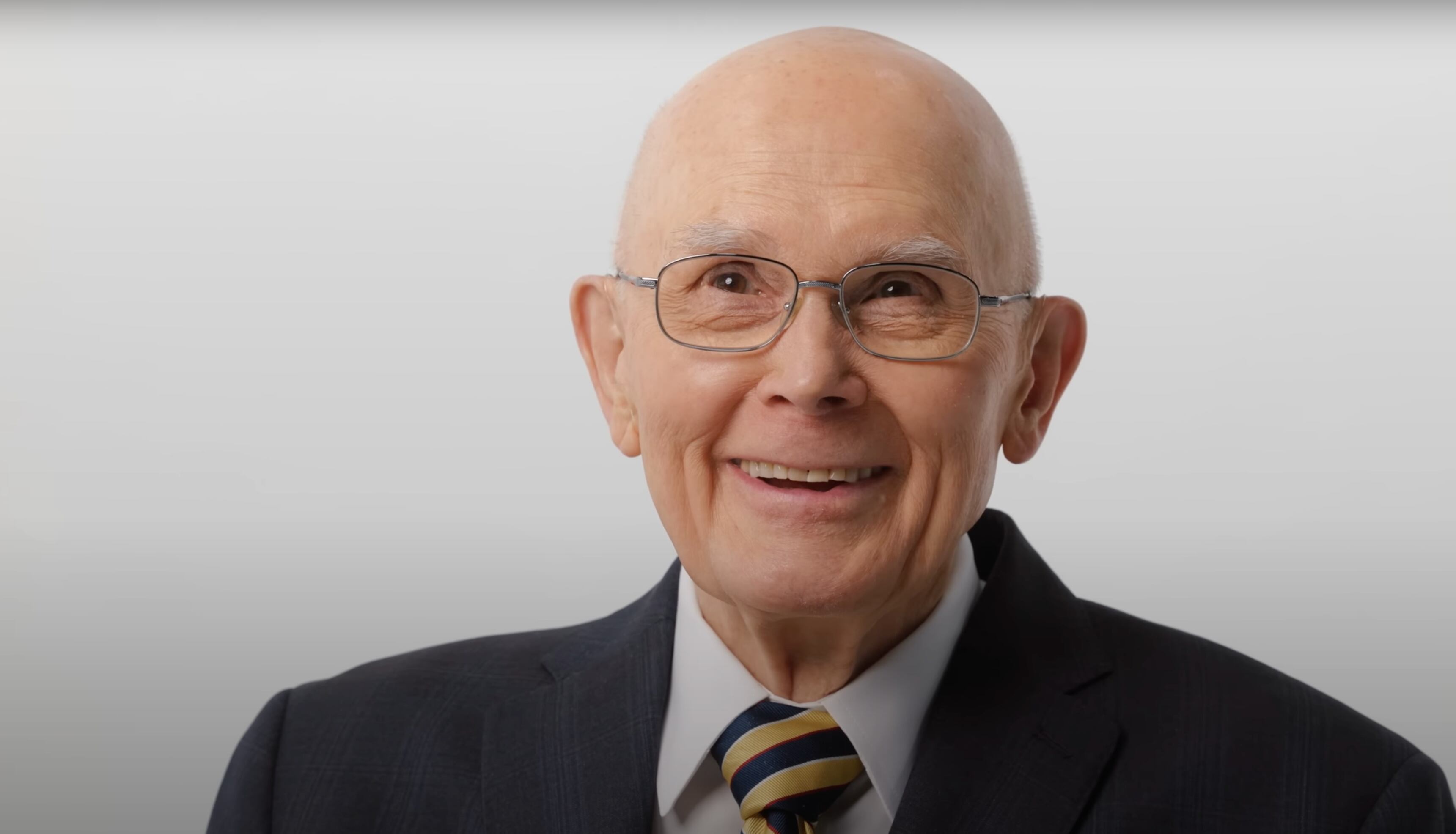 President Dallin H. Oaks smiles in a YouTube video released on Sunday. He emphasized the celebration of Easter.