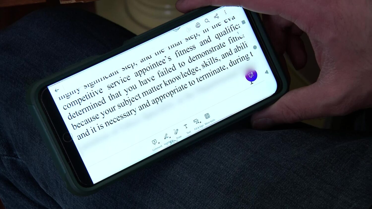 A Utah federal worker in Salt Lake City shows KSL the email he received Friday letting him know he was being terminated immediately with no severance pay.