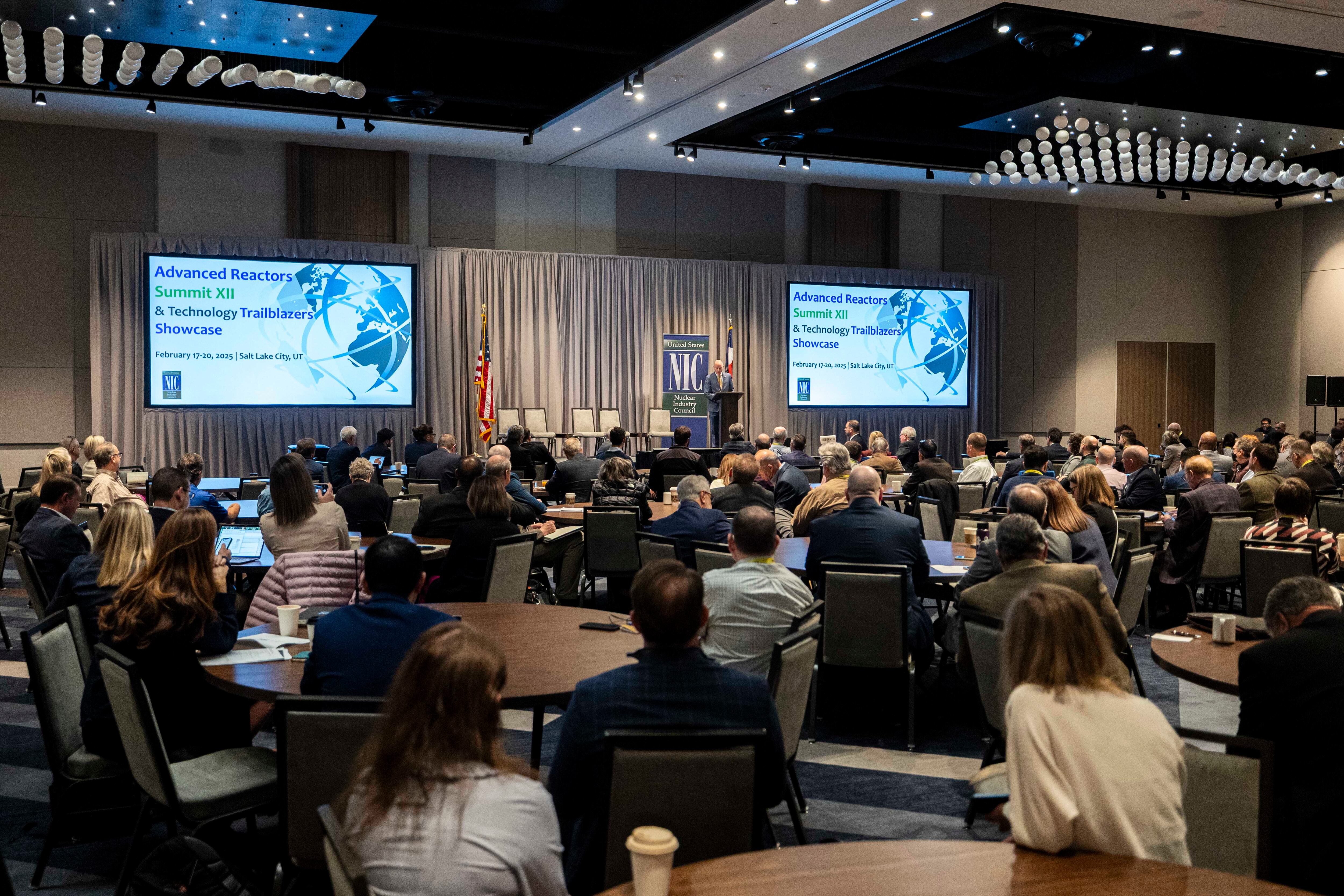 Utah Gov. Spencer Cox speaks during The Advanced Reactors Summit XII and Technology Trailblazers Showcase held by the U.S. Nuclear Industry Council at the Hyatt Regency Salt Lake City in Salt Lake City on Tuesday.