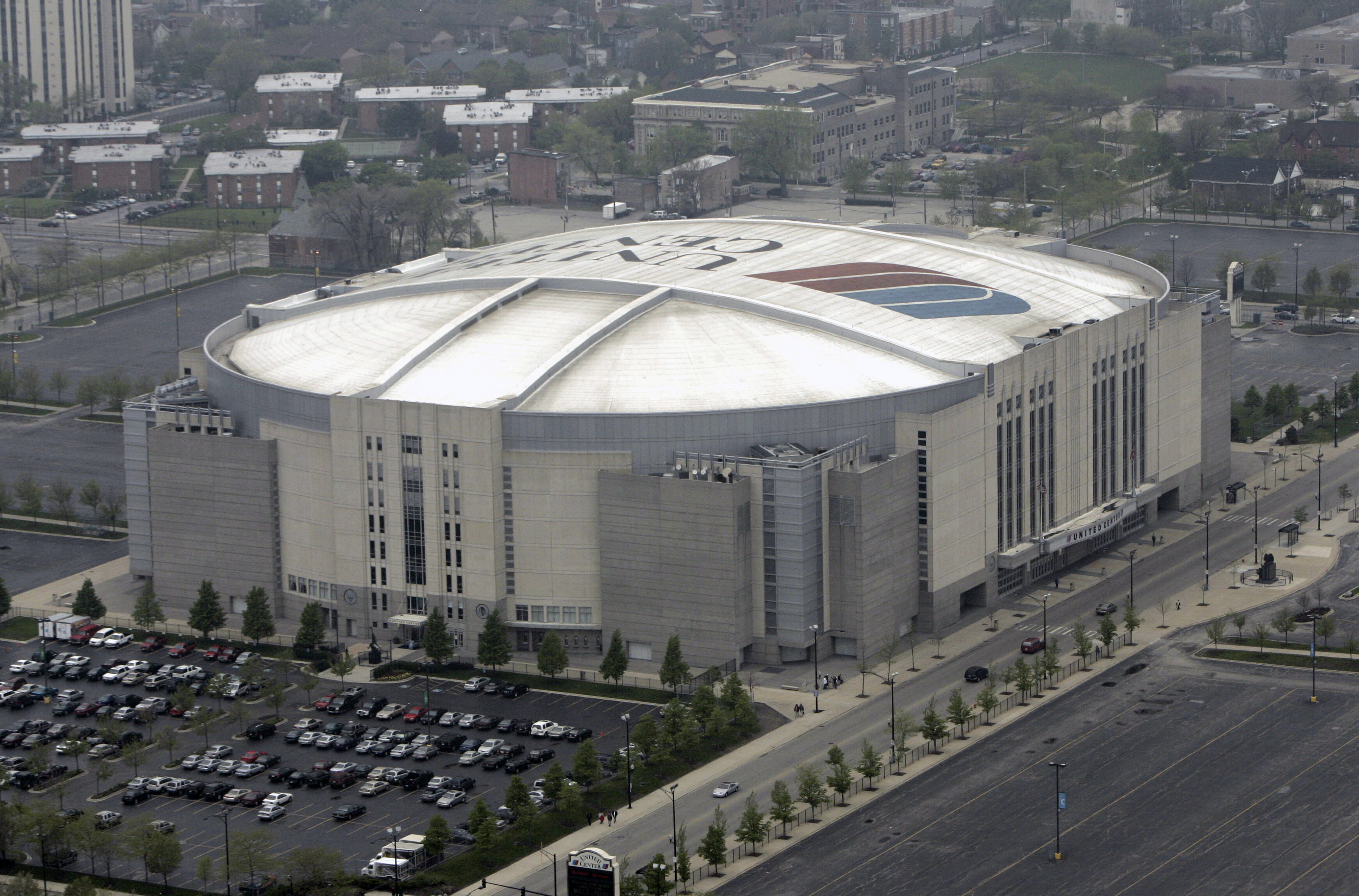 FILE - This is an aerial photograph of the United Center taken May 1, 2006, in Chicago.