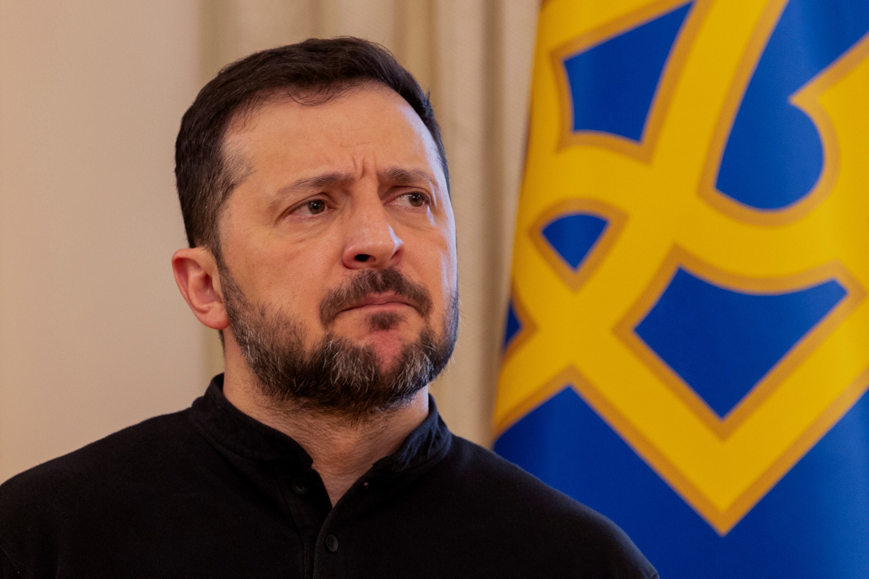 Ukraine's President Volodymyr Zelenskyy speaks in Kyiv, Ukraine, Wednesday. Congressional Republicans are carefully sidestepping President Donald Trump's comments calling Zelenskyy a "dictator."