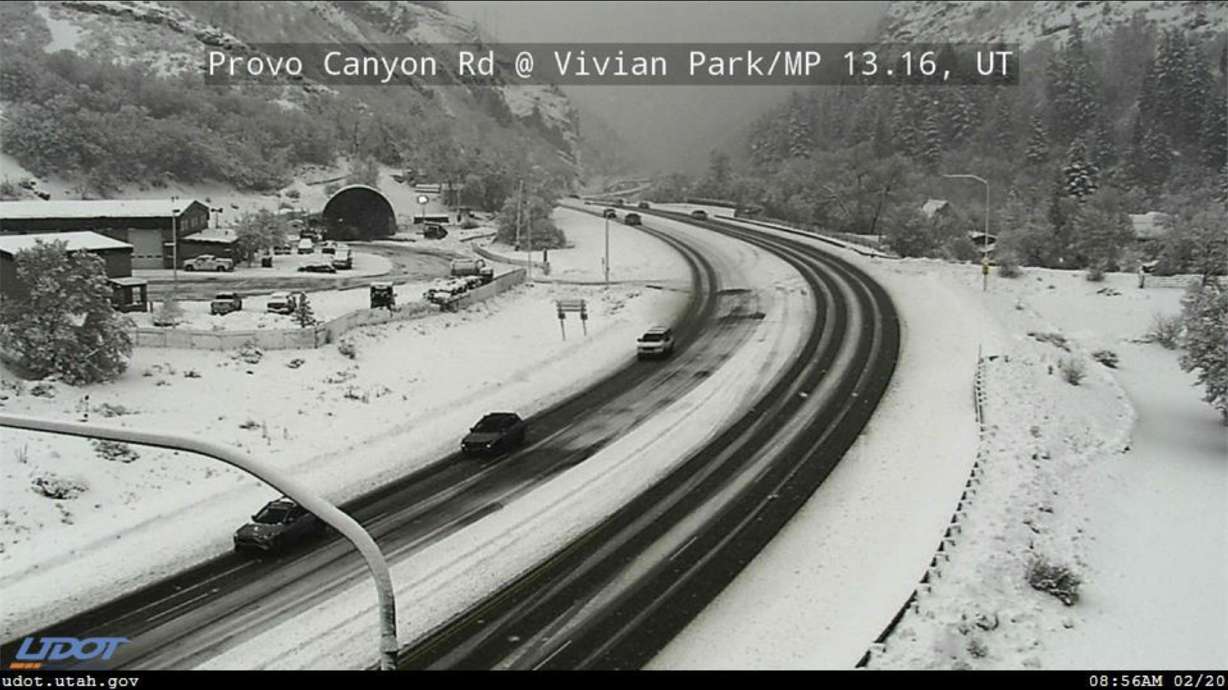 A multi-vehicle crash closed northbound traffic in Provo Canyon Friday morning as the roadway saw heavy snow.