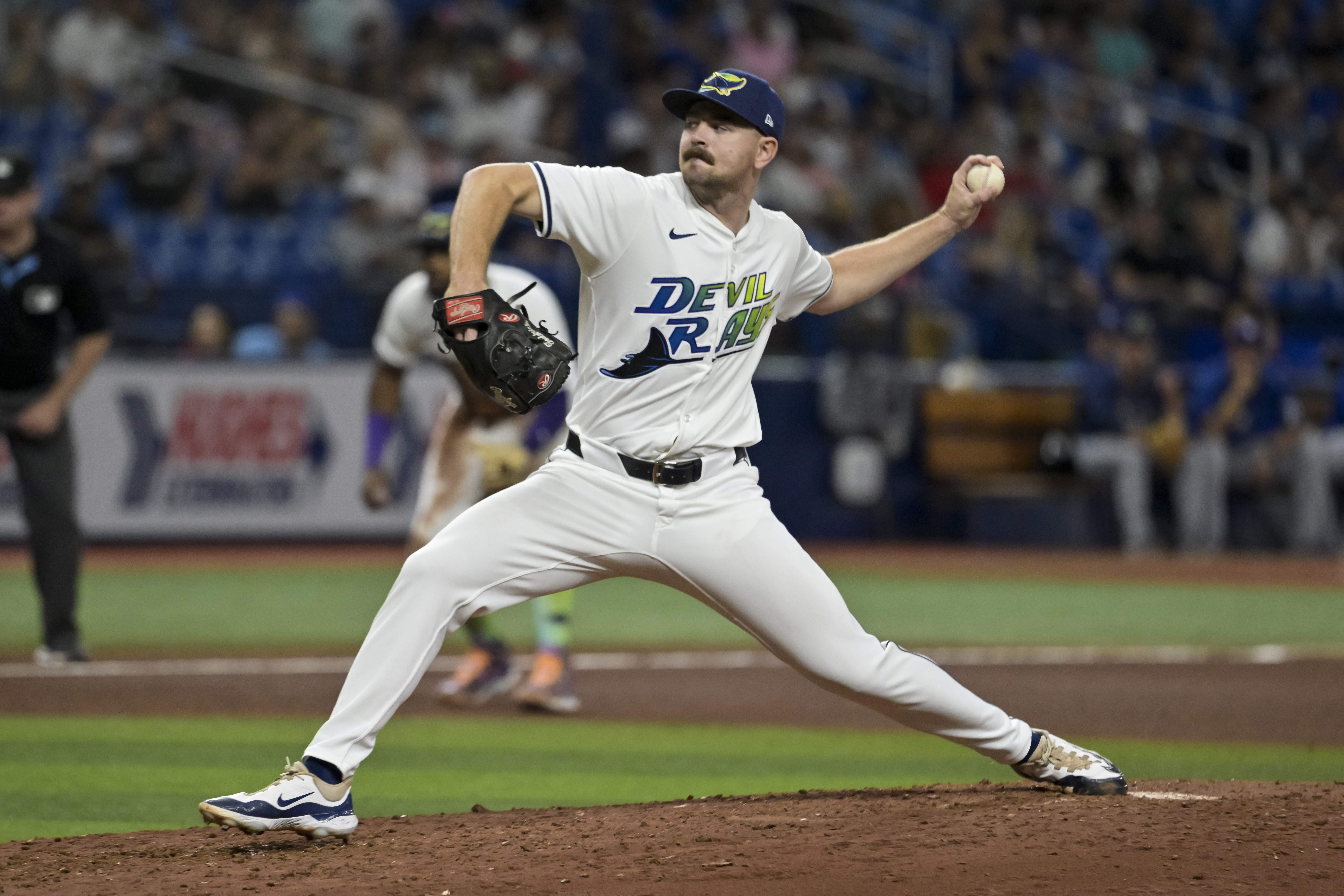 FILE - Tampa Bay Rays starter Tyler Alexander pitches during a baseball game against the Toronto Blue Jays, Sept. 20, 2024, in St. Petersburg, Fla. 