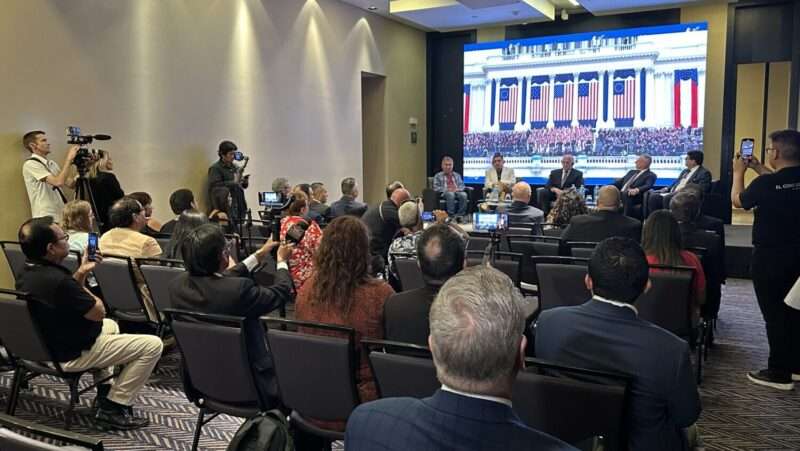 A press conference for the Tabernacle Choir and Orchestra at Temple Square in Lima, Peru, on Thursday.