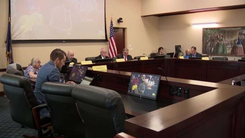Sen. Mike McKell makes a proposal to a Senate panel to replace Utah’s State Records Committee with a single judge on Tuesday.