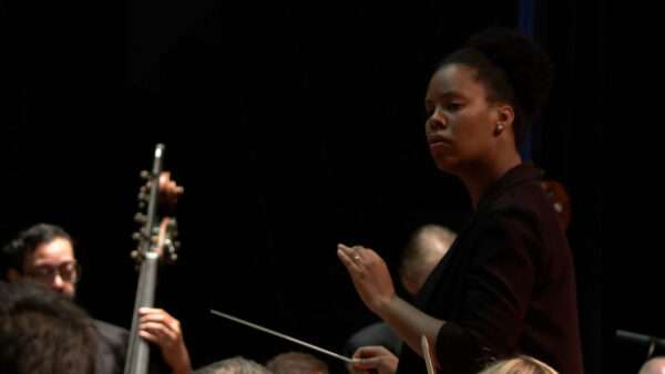 Jessica Altarriba conducting the Utah Symphony.