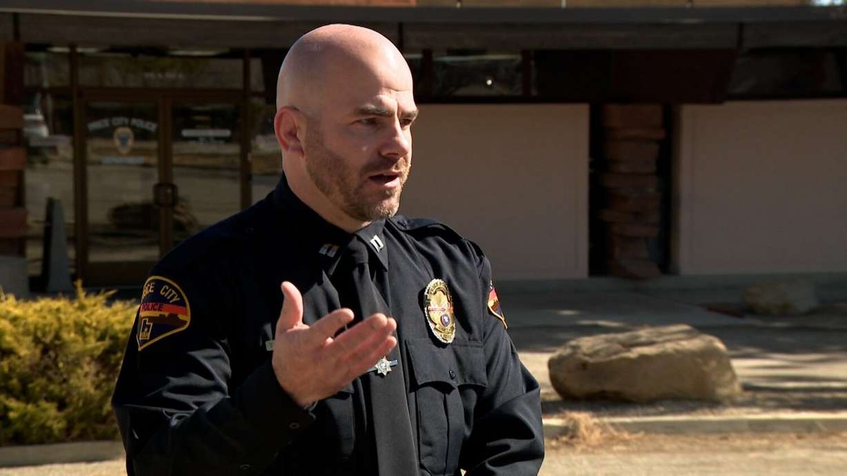 Price Police Capt. Brandon Ratcliffe talks about what his department does to help domestic violence victims, Friday in Price.
