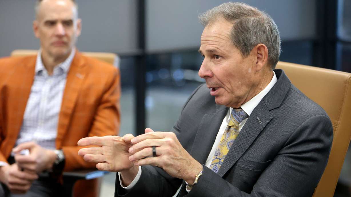 John Curtis at the Deseret News office in Salt Lake City on Nov. 6, 2024. Curtis on Tuesday called for a briefing from the White House to explain why weapons shipments to Ukraine were paused.