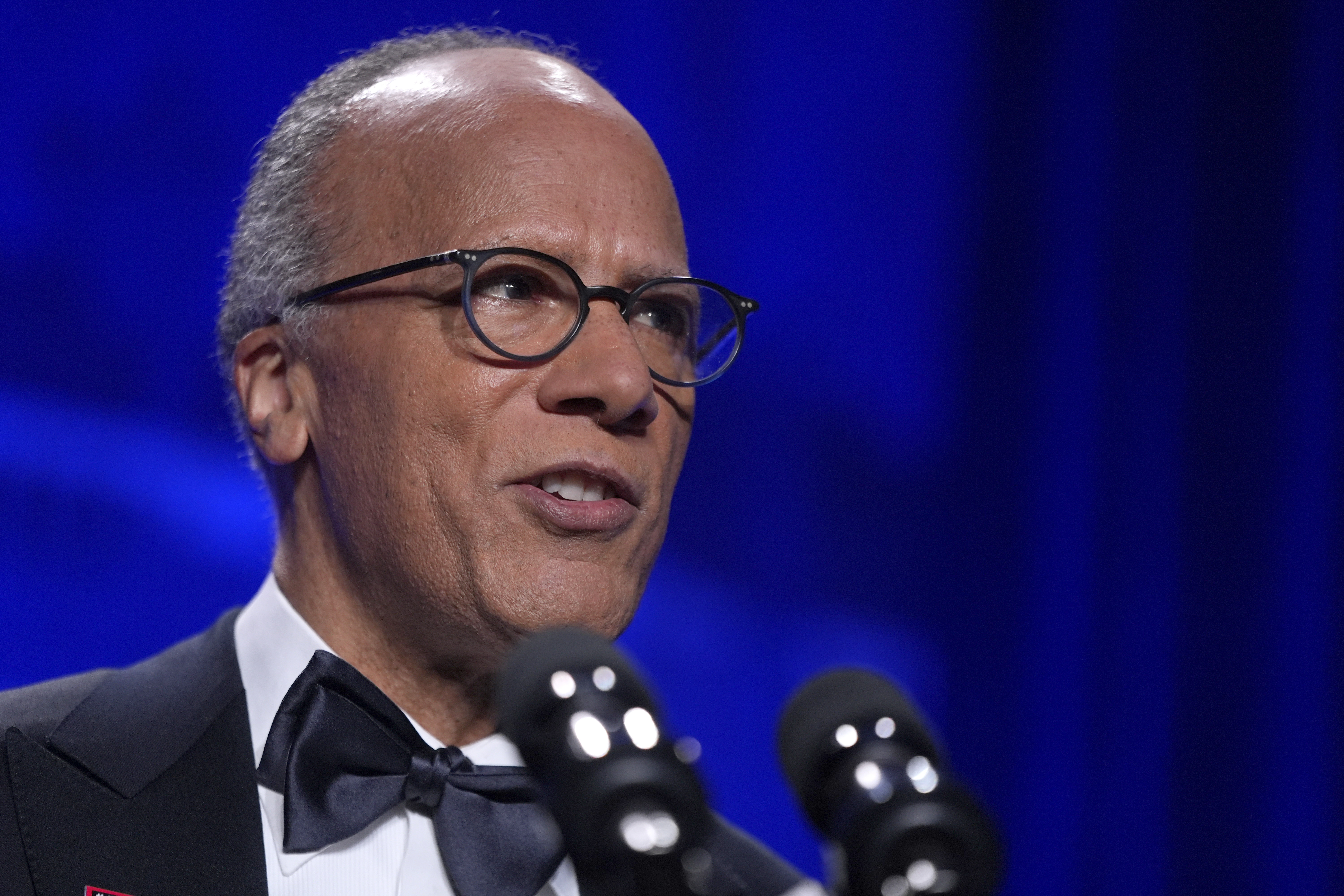 NBC news anchor Lester Holt speaks at the White House Correspondents' Association Dinner April 27, 2024, in Washington. Holt will be stepping down as anchor of "Nightly News."