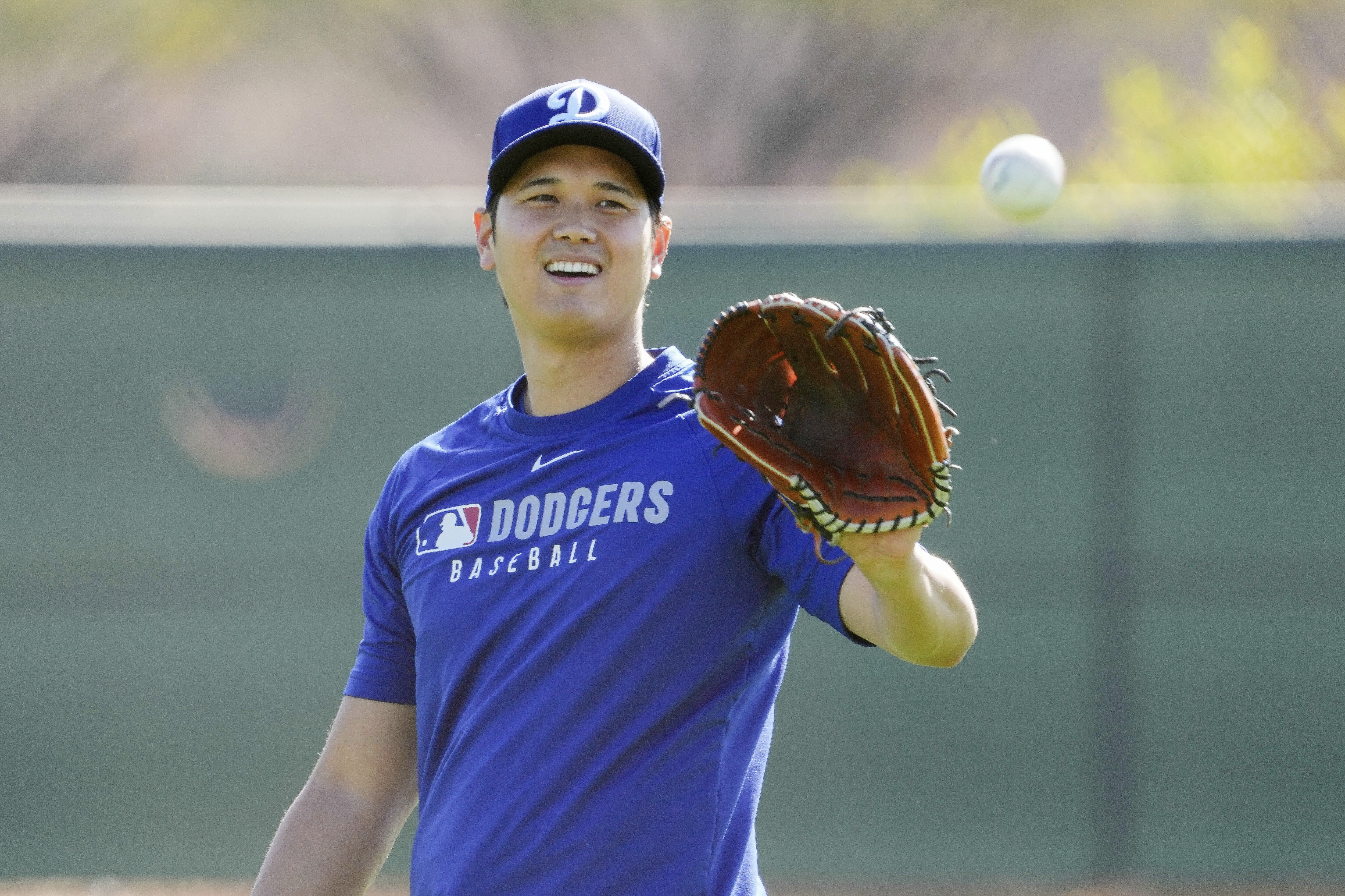 Los Angeles Dodgers two-way player Shohei Ohtani during spring training baseball, Monday, Feb. 24, 2025, in Phoenix. 