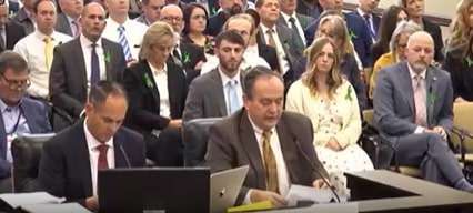 Senate committee hearing on Feb. 21.