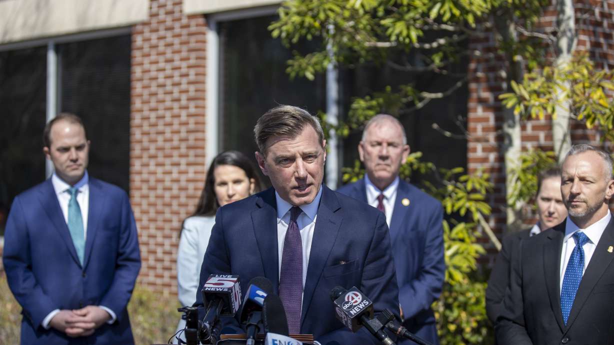 Acting U.S. Attorney for South Carolina Brook Andrews announces criminal charges against three North Charleston City Council members at a news conference Wednesday, in Mount Pleasant, S.C.