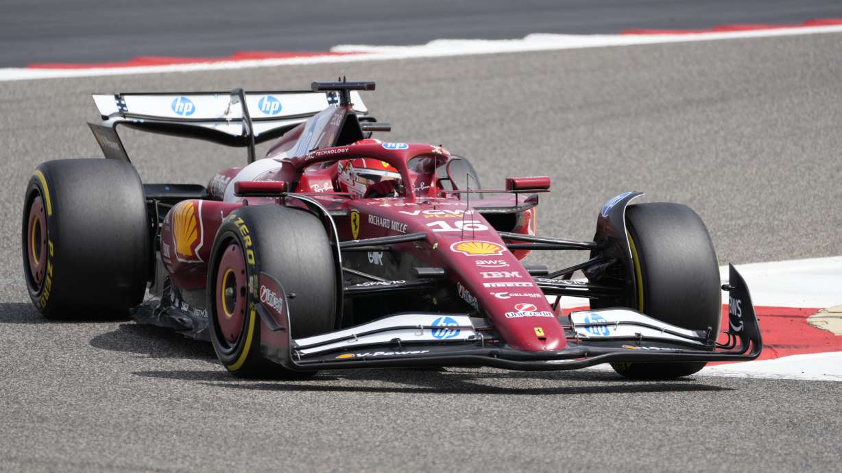 Ferrari driver Charles Leclerc of Monaco in action during a Formula One pre-season test at the Bahrain International Circuit in Sakhir, Bahrain, Friday, Feb. 28, 2025.