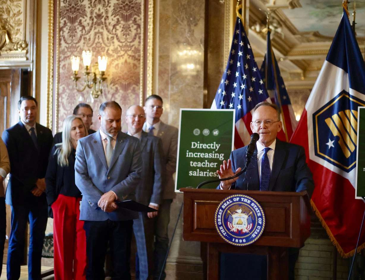 Utah Senate President Stuart Adams, R-Layton, speaks at a press conference in the Gold Room at the Capitol in Salt Lake City on Friday.