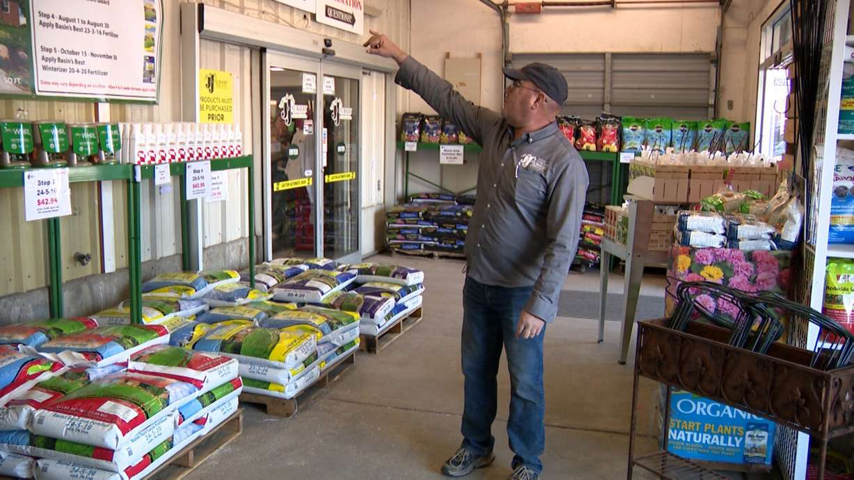 Doug Hume at J&J Nursery and Garden Center in Layton on Saturday.