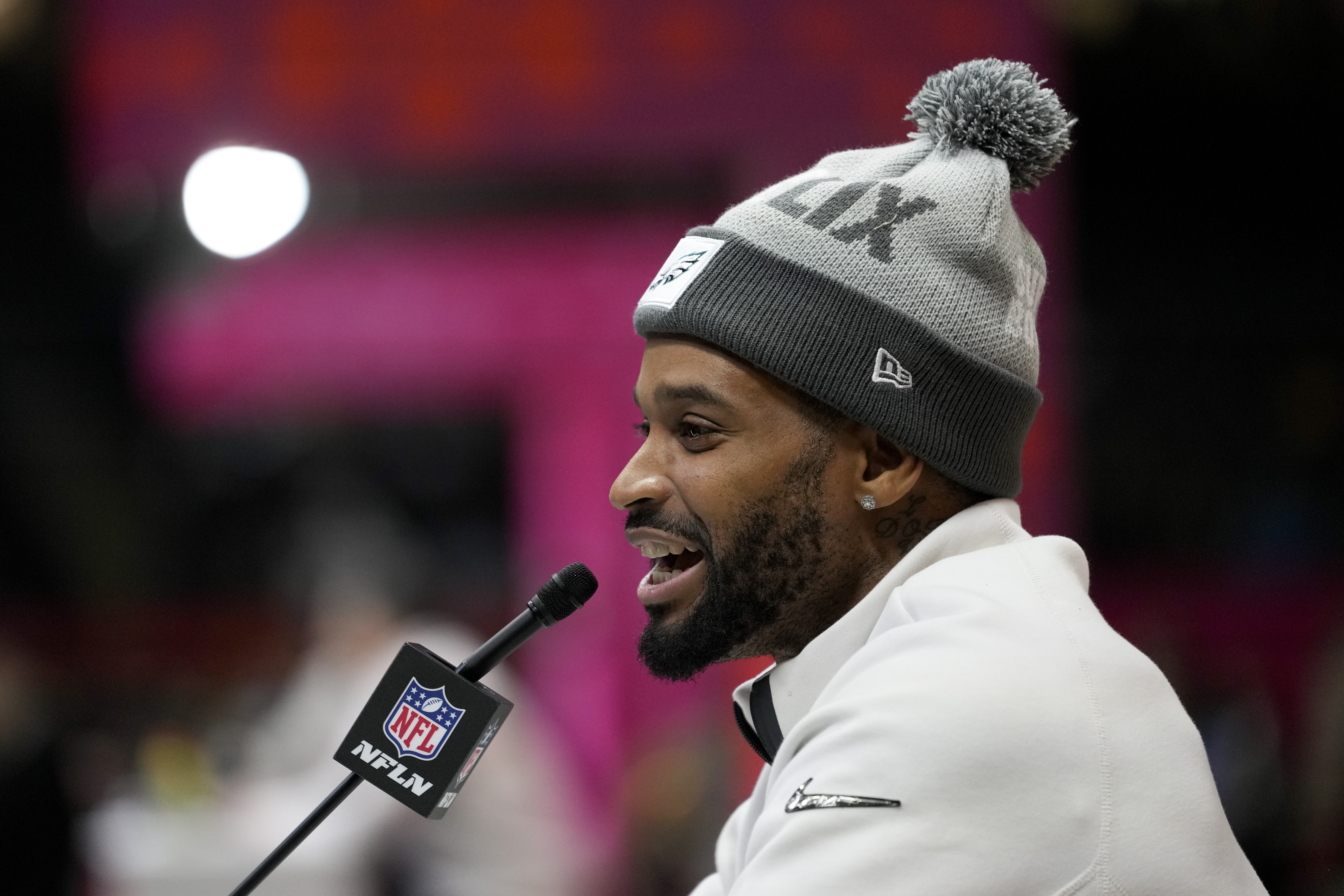 Philadelphia Eagles cornerback Darius Slay Jr. (2) participates during Super Bowl 59 Opening Night, Monday, Feb. 3, 2025, in New Orleans, ahead of the NFL football game between the Philadelphia Eagles and the Kansas City Chiefs Sunday.