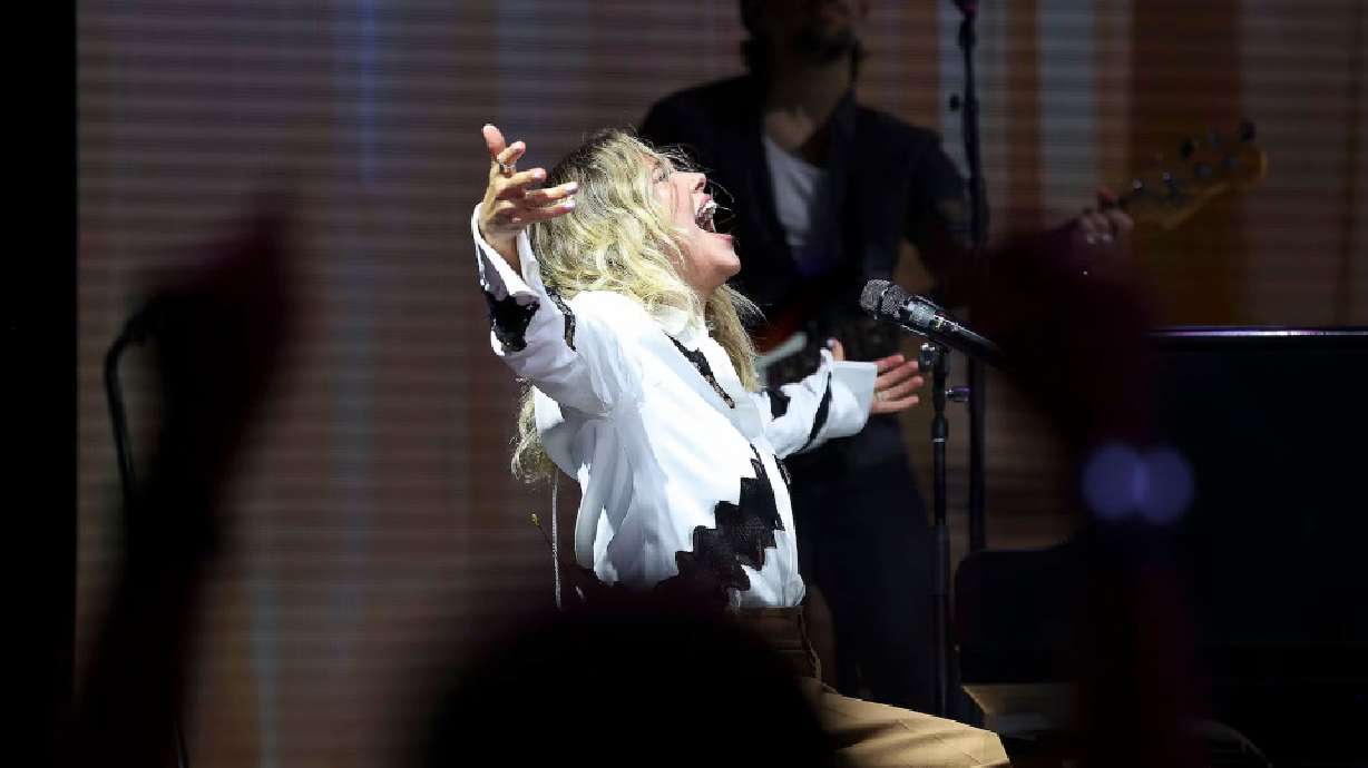 Rachel Platten performs at the 2024 Utah Area Young Single Adult Conference in Salt Lake City on Aug. 3, 2024. She will be a keynote speaker at RootsTech on Thursday.
