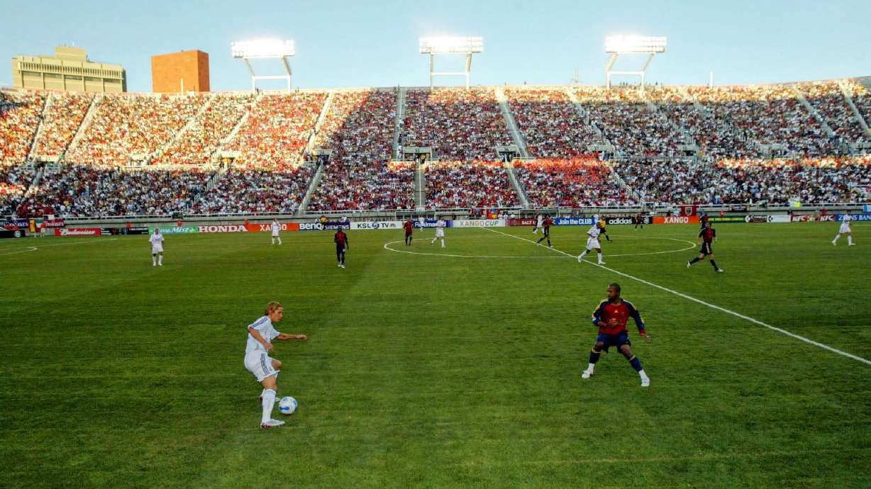 Real Madrid and Real Salt Lake during the exhibition game at Rice-Eccles Stadium on Aug. 12, 2006.