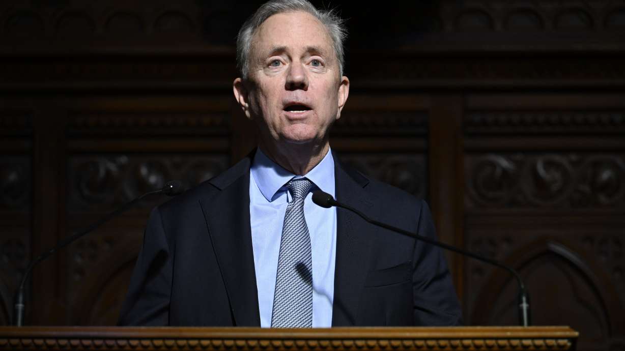 Connecticut Gov. Ned Lamont speaks at the State Capitol, Feb. 7, 2024, in Hartford, Conn.