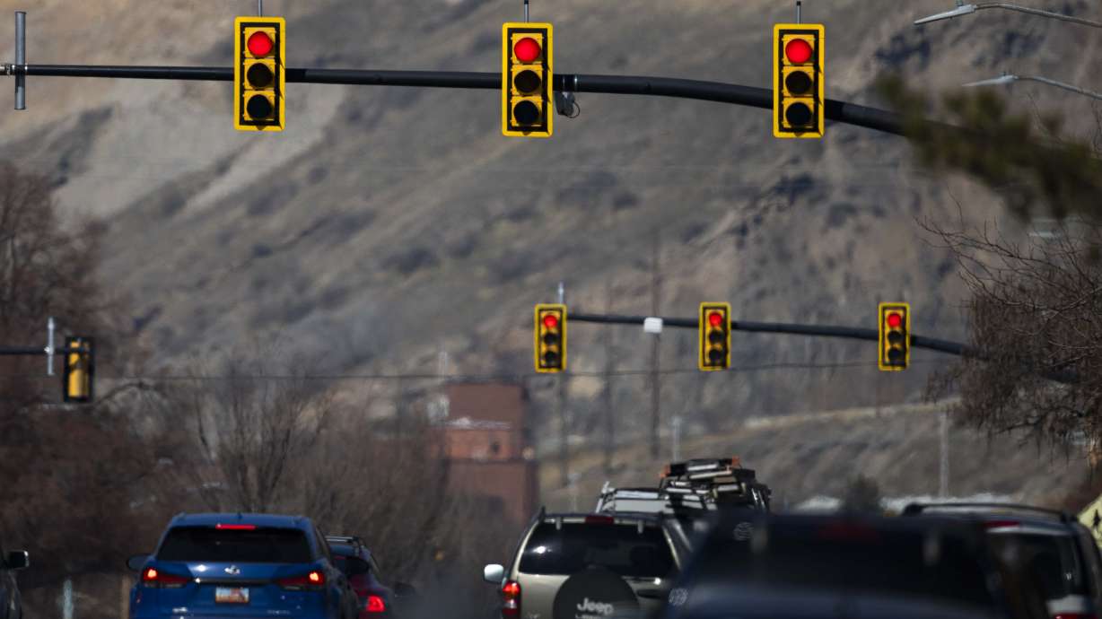 Drivers stop on a road in Salt Lake City on Feb. 28. Utah leaders passed a transportation bill following one last change Thursday after a last-second adjustment to a portion about a Salt Lake City road study raised concerns again earlier this week.