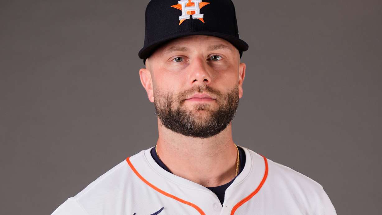 FILE - Houston Astros first base Christian Walker poses during photo day at the team's training facility during spring training baseball in West Palm Beach, Fla., Thursday, Feb. 20, 2025.