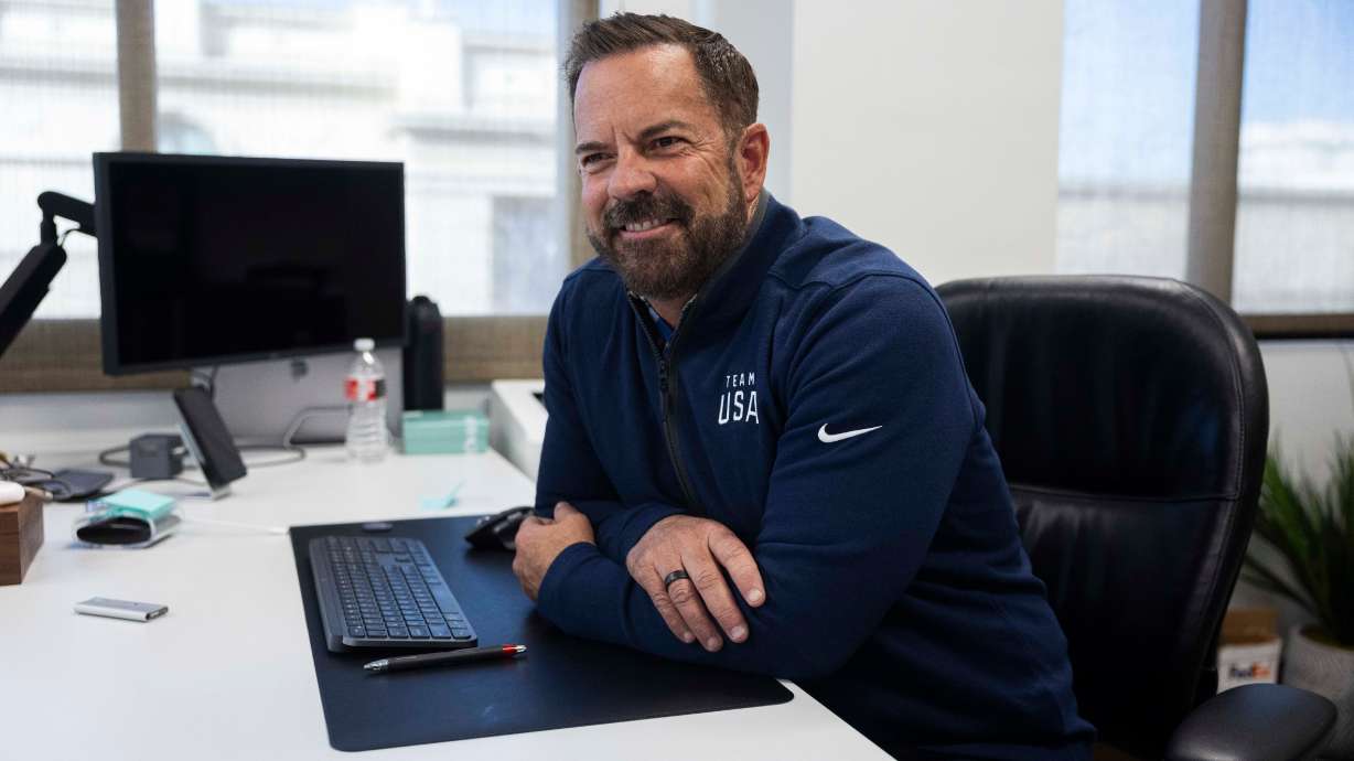 Brad Wilson, the new CEO of the Organizing Committee for the 2034 Olympic and Paralympic Winter Games, answers questions during an interview with the Deseret News at his office in Farmington on Feb. 28.