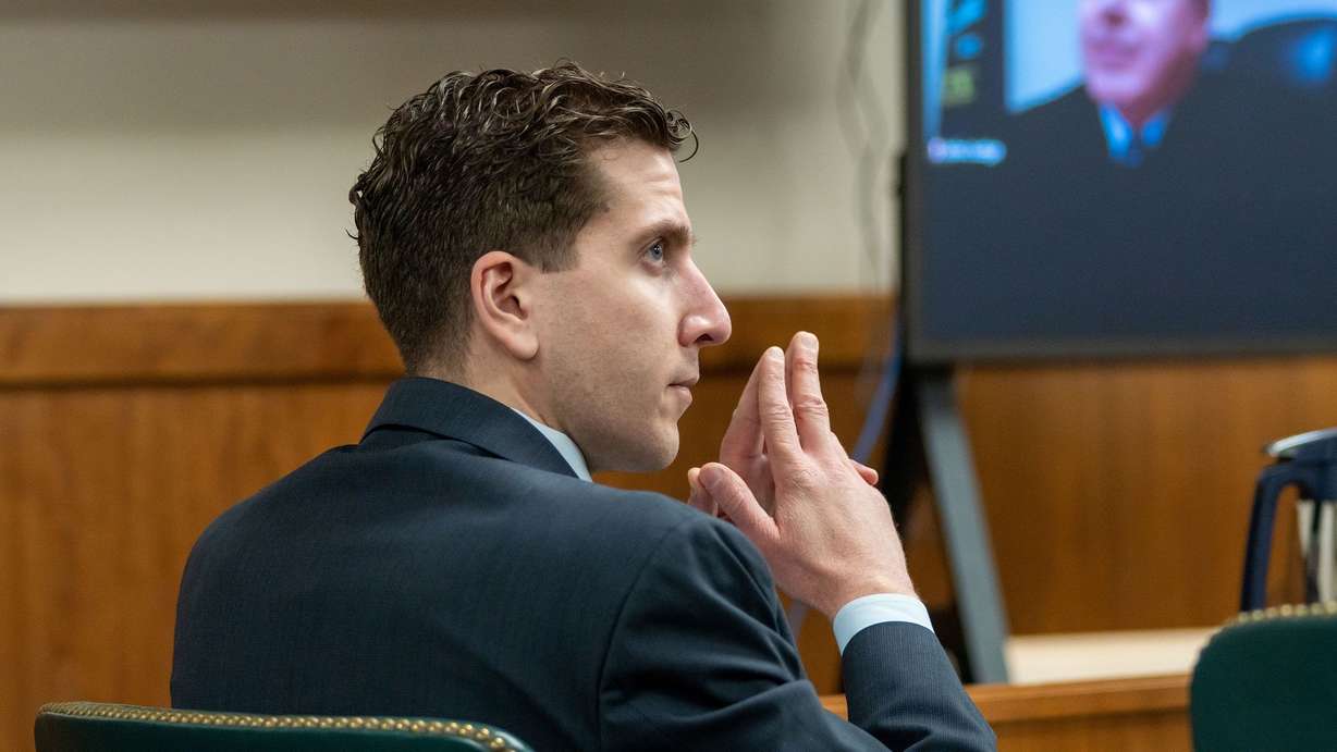 Bryan Kohberger listens to arguments during a hearing to overturn his grand jury indictment on Oct. 26, 2023, in Moscow, Idaho.