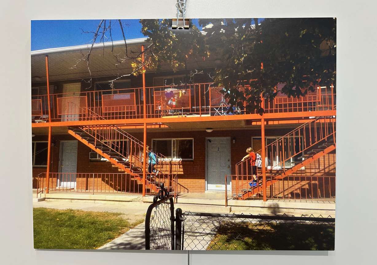 One of the photographs on display as part of the Beloved Community Photography Project for students at Salt Lake Community College's Eccles Gallery in Salt Lake City, photographed Wednesday.