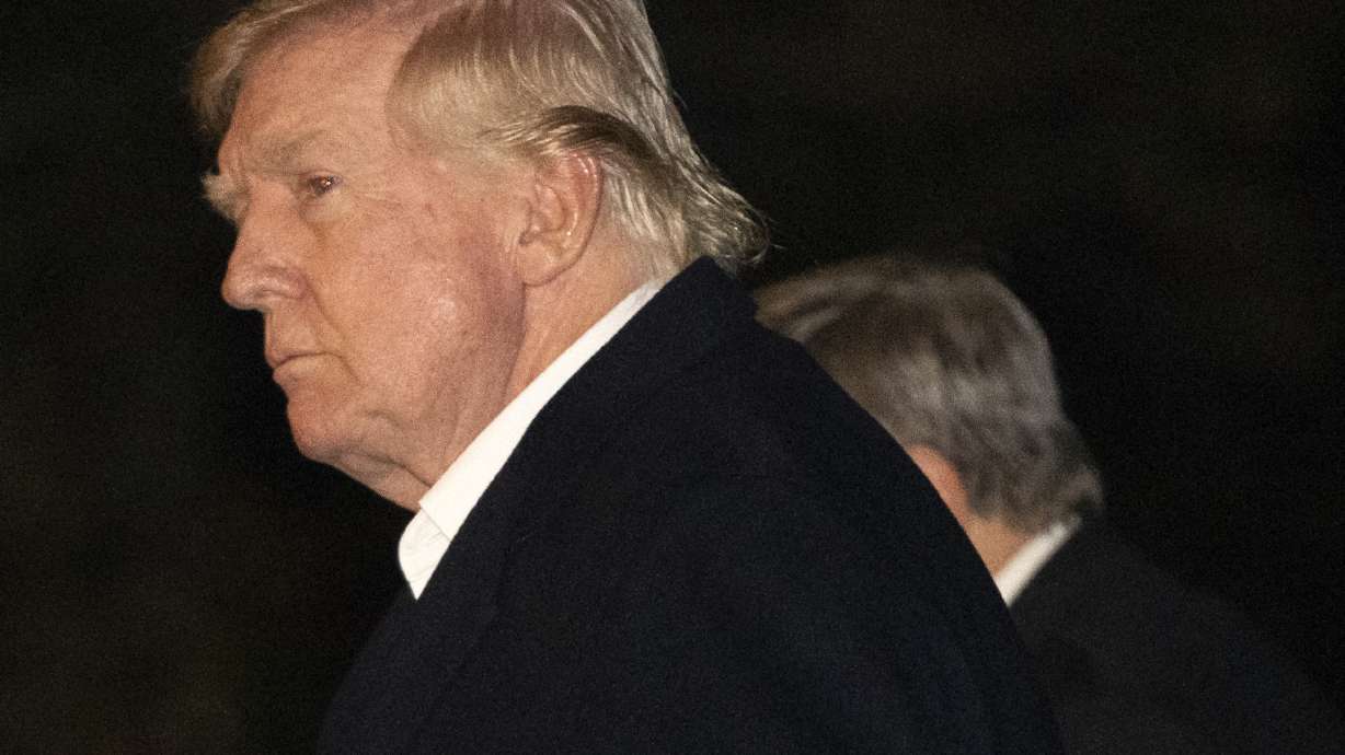 President Donald Trump walks across the South Lawn of the White House, Sunday, March 2, 2025, in Washington, after returning from a trip to Florida.