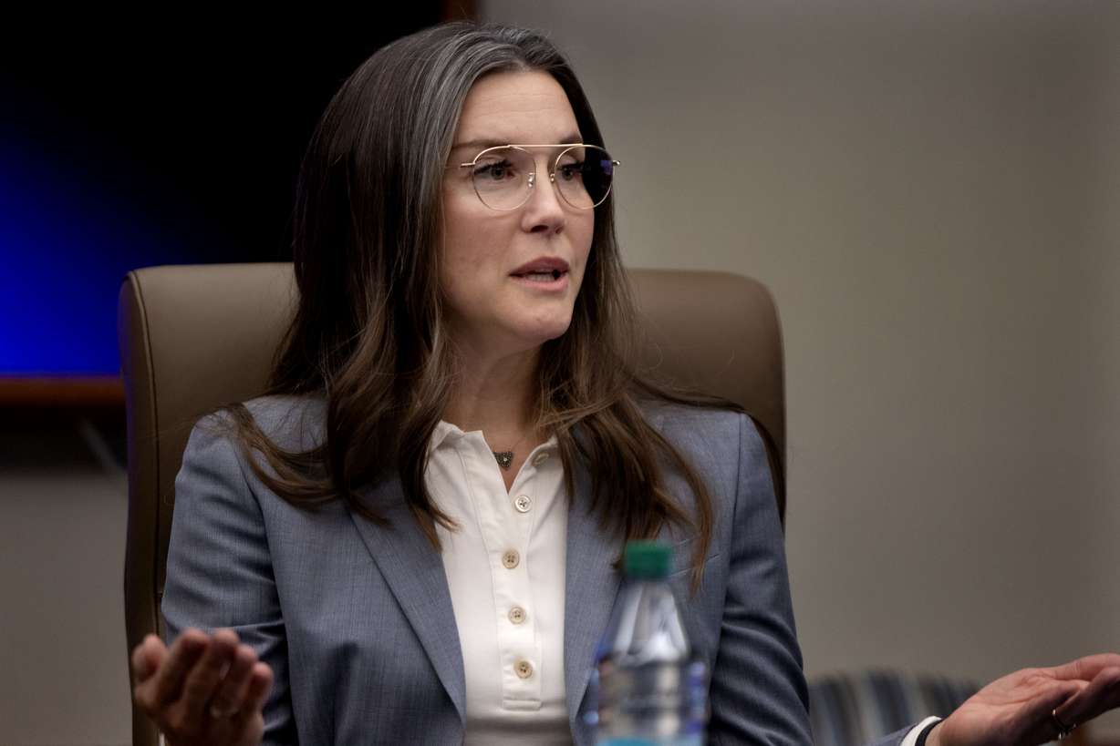 Salt Lake City Mayor Erin Mendenhall meets with the Deseret News editorial board at the Deseret News’ office in Salt Lake City on Jan. 15.