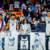 Aggies earn No. 3 seed in conference tourney with blowout win over Air Force