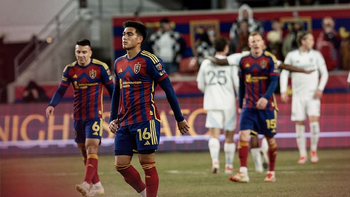 Real Salt Lake walks off the field after a loss at home to San Diego FC.