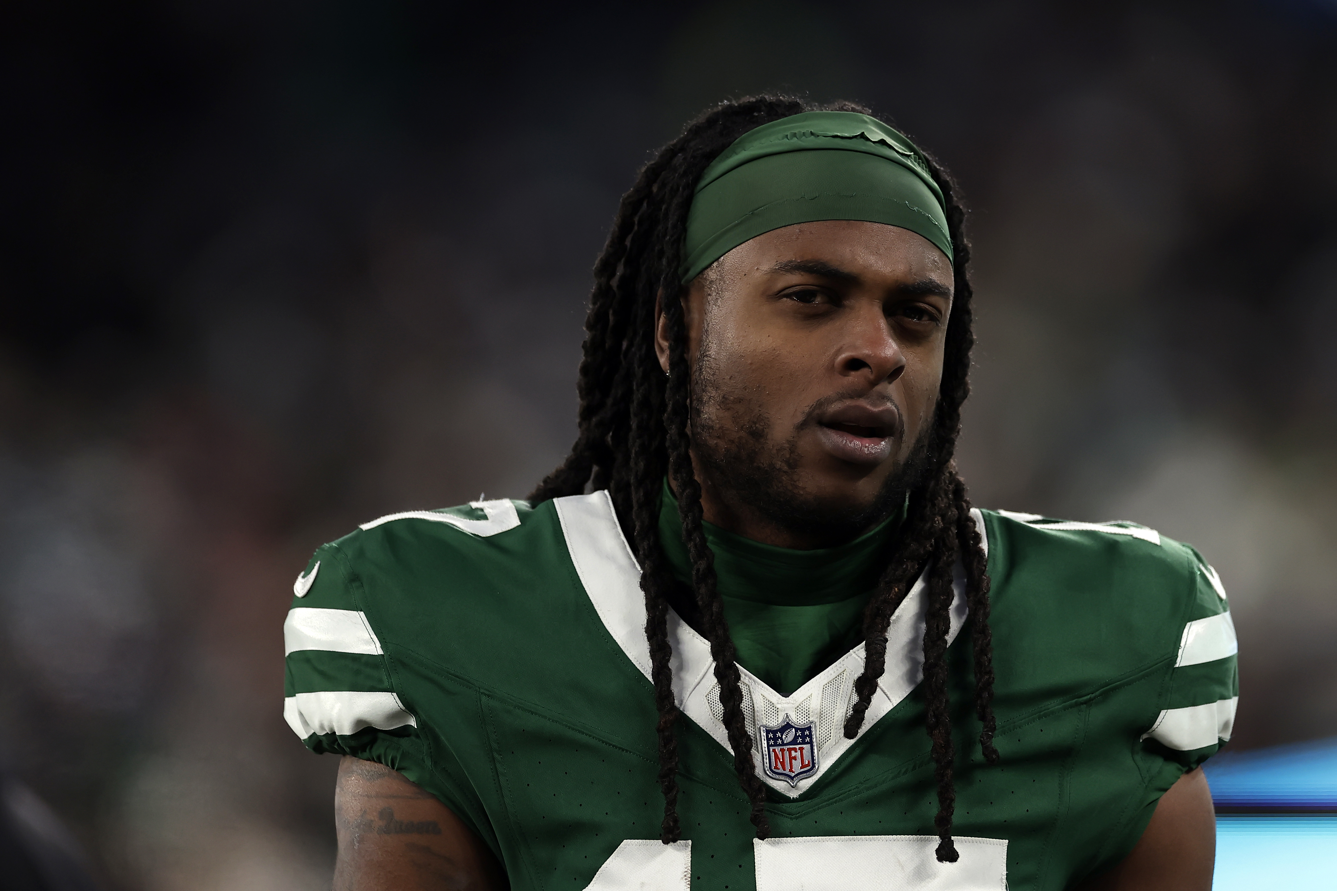 FILE- New York Jets wide receiver Davante Adams (17) reacts during an NFL football game against the Miami Dolphins Sunday, Jan. 5, 2025, in East Rutherford, N.J. 