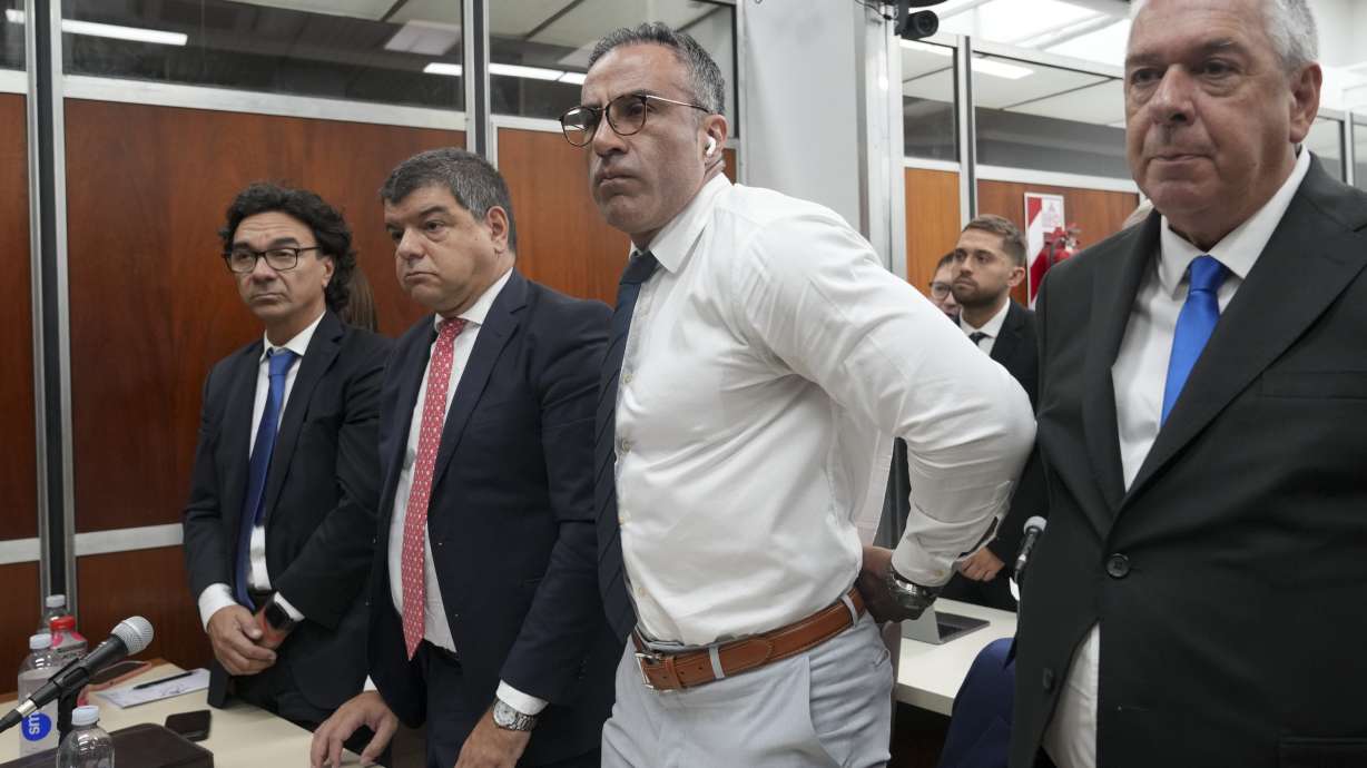 Neurologist Leopoldo Luque, who served as Diego Maradona's doctor, stands in court on the first day of a trial for alleged homicide by negligence against the medical team who treated the late soccer star in San Isidro on the outskirts of Buenos Aires, Argentina, Tuesday, March 11, 2025.