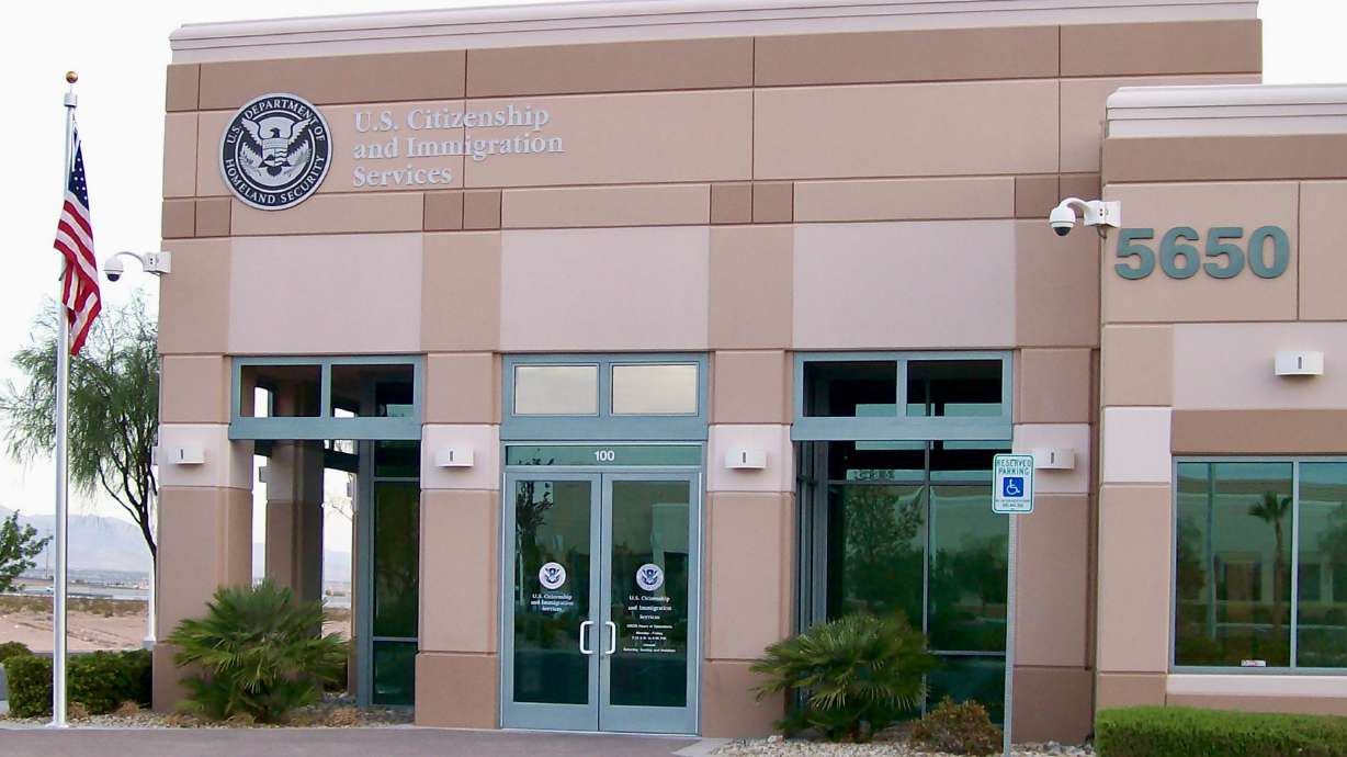 The U.S. Citizenship and Immigration Services office in Las Vegas, Nevada. USCIS manages the H-1B visa program, which faces uncertainty under President Donald Trump.
