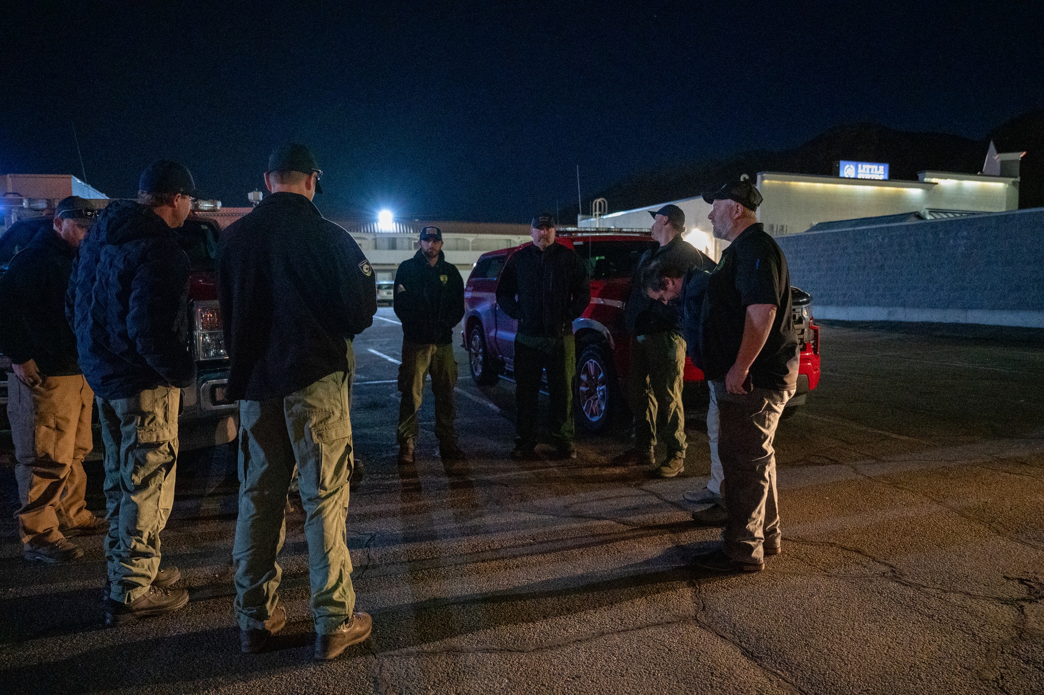 Utah firefighters gather in Provo Wednesday before departing for Texas. Firefighters will remain there for up to 14 days amid severe wildfire threat. 