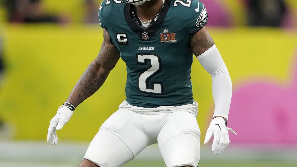 Philadelphia Eagles cornerback Darius Slay Jr. in action against the Kansas City Chiefs during the second half of the NFL Super Bowl 59 football game, Feb. 9, 2025, in New Orleans.