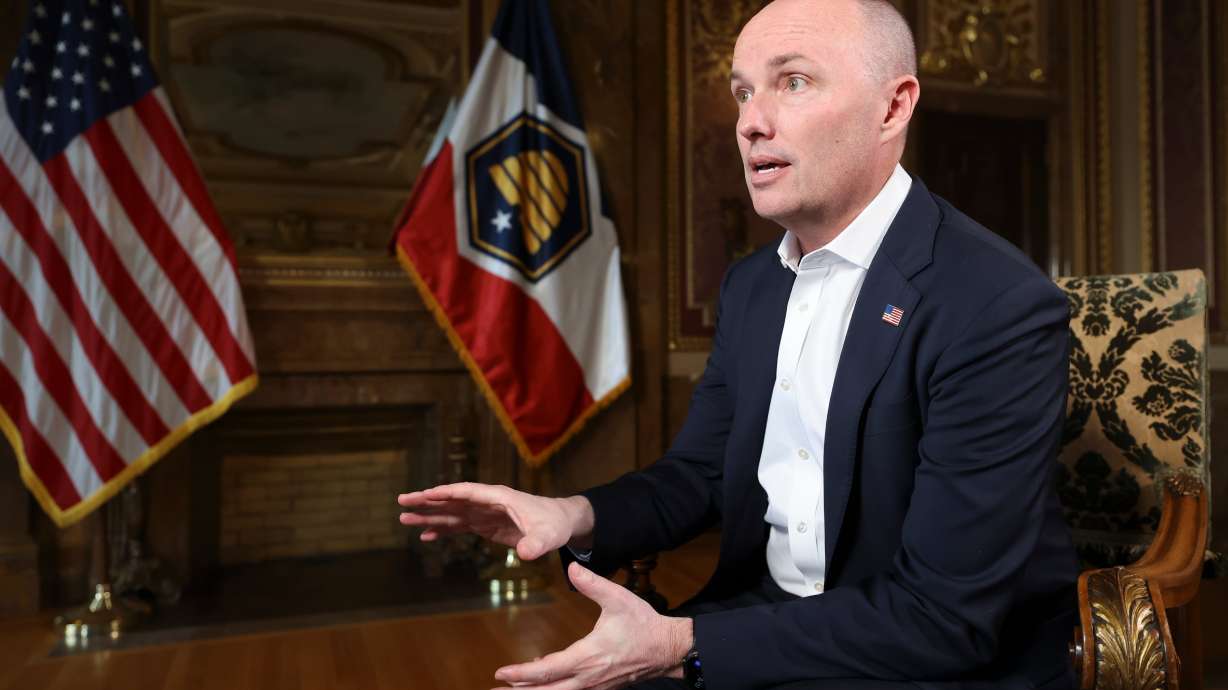 Gov. Spencer Cox answers questions during an interview on the final day of the legislative session at the Capitol in Salt Lake City on Friday. The governor said he will discuss changes with lawmakers to decrease the number of bills jammed into the state's short legislative session.