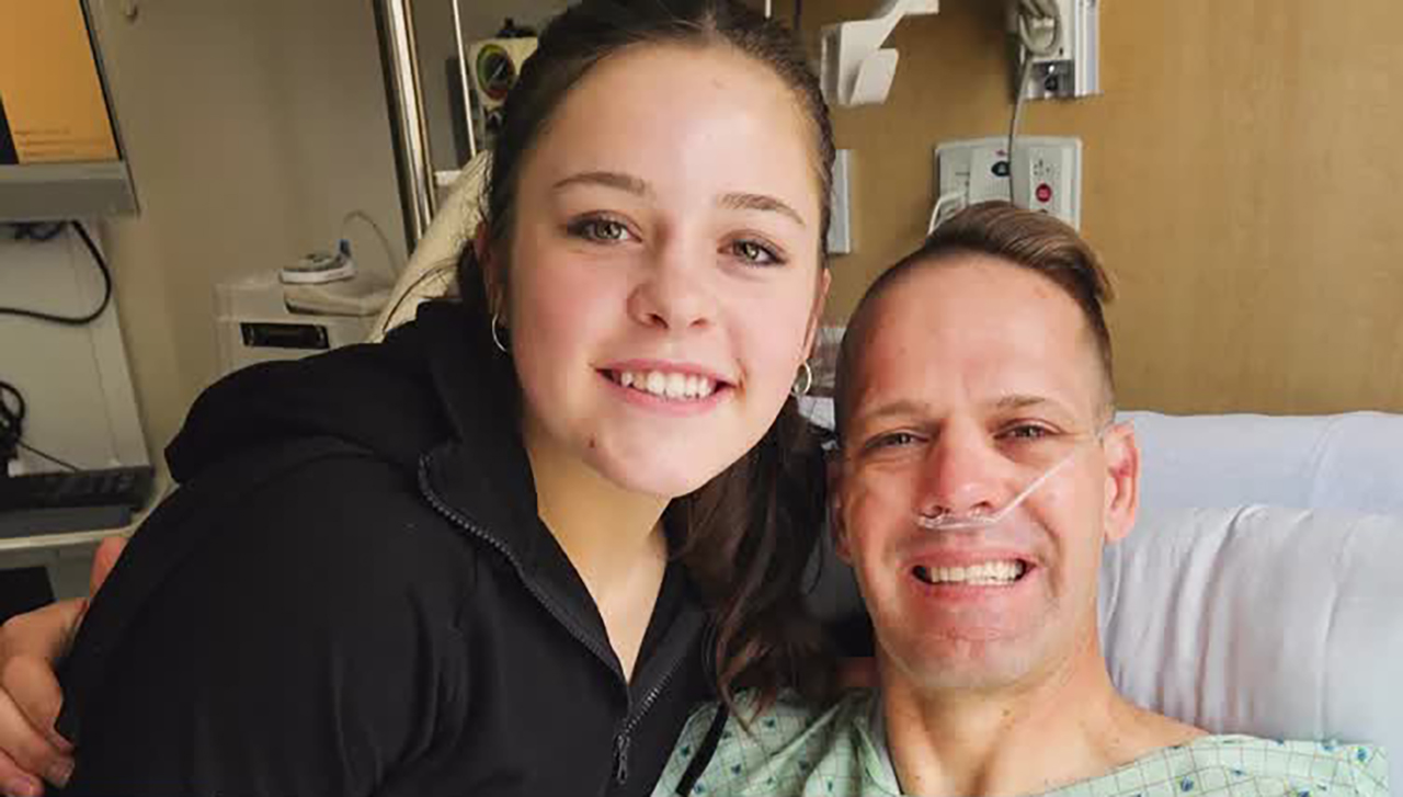Alexandra Gates with her father Andy Gates in an undated photo as he fought a cancer diagnosis.