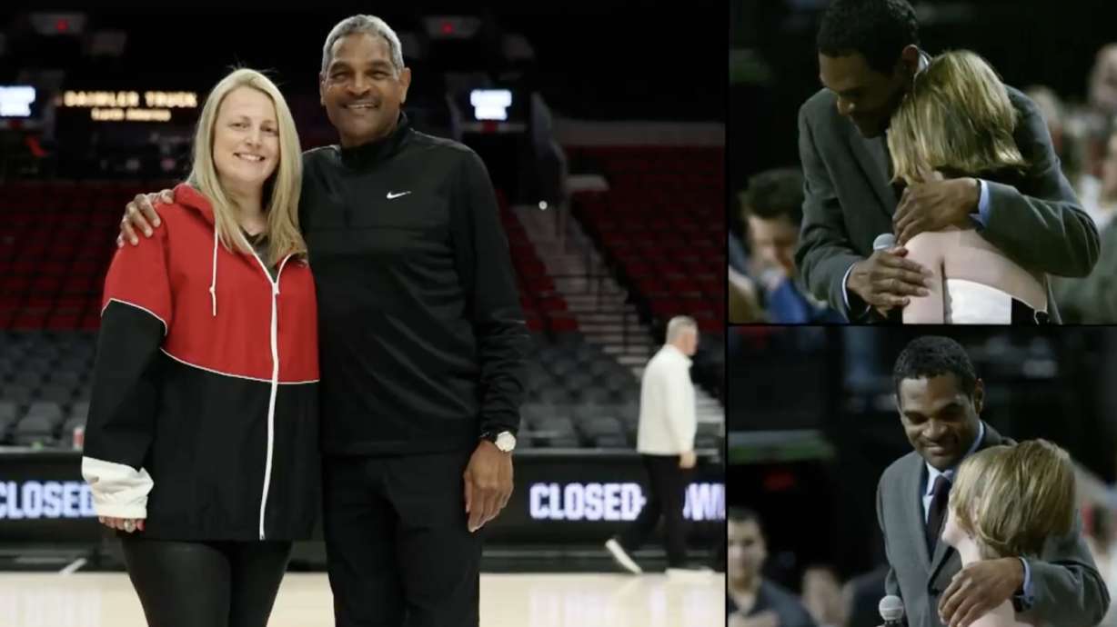 Natalie Gilbert Zito and Maurice Cheeks in 2003 and 2025.