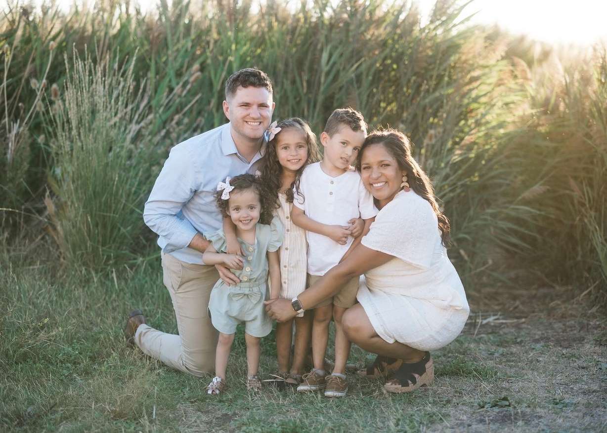 The Barton family poses for a photo. Sienna Barton, 4, is one of the first heart patients at Primary Children's Hospital to participate in the cardiac rehab program.