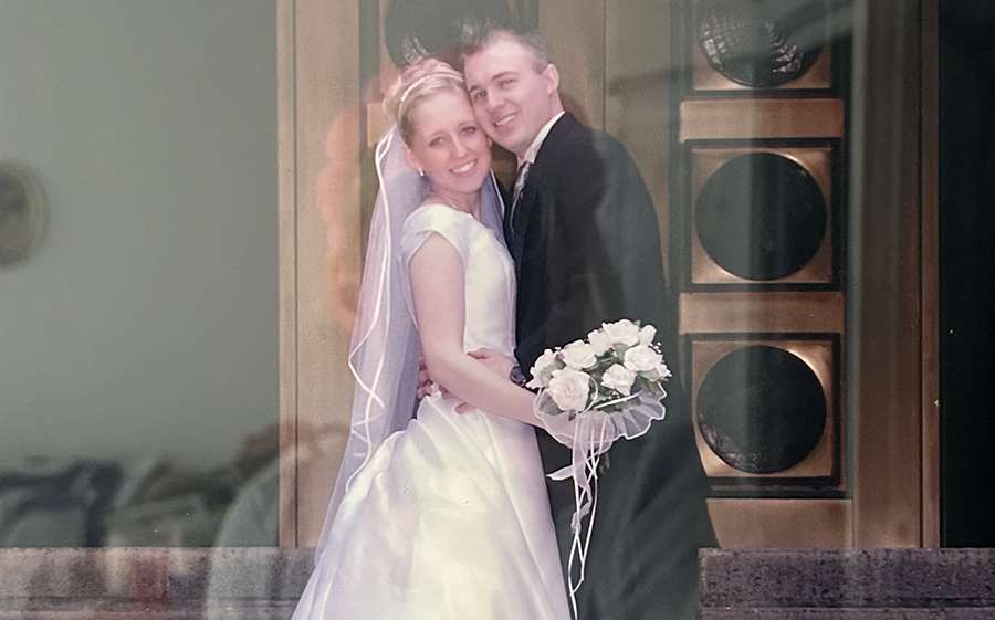 Eddie and Mary Grampp on their wedding day.