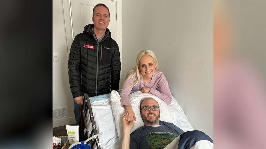 EastIdahoNews.com reporter Nate Eaton with Eddie and Mary Grampp.