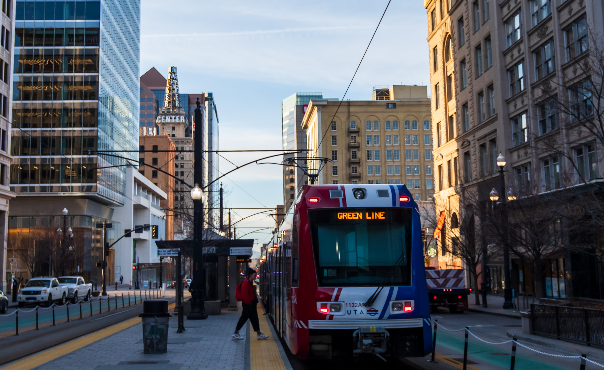 A TRAX train during rush-hour period in downtown Salt Lake City on Tuesday. Downtown visitation remains below pre-pandemic levels five years after COVID-19, but experts say it's unclear if new trends are the "new normal."